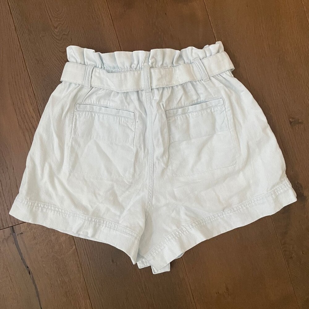 Pact Denim Chambray Light Blue Paper Bag Shorts Sz S - Picture 5 of 6